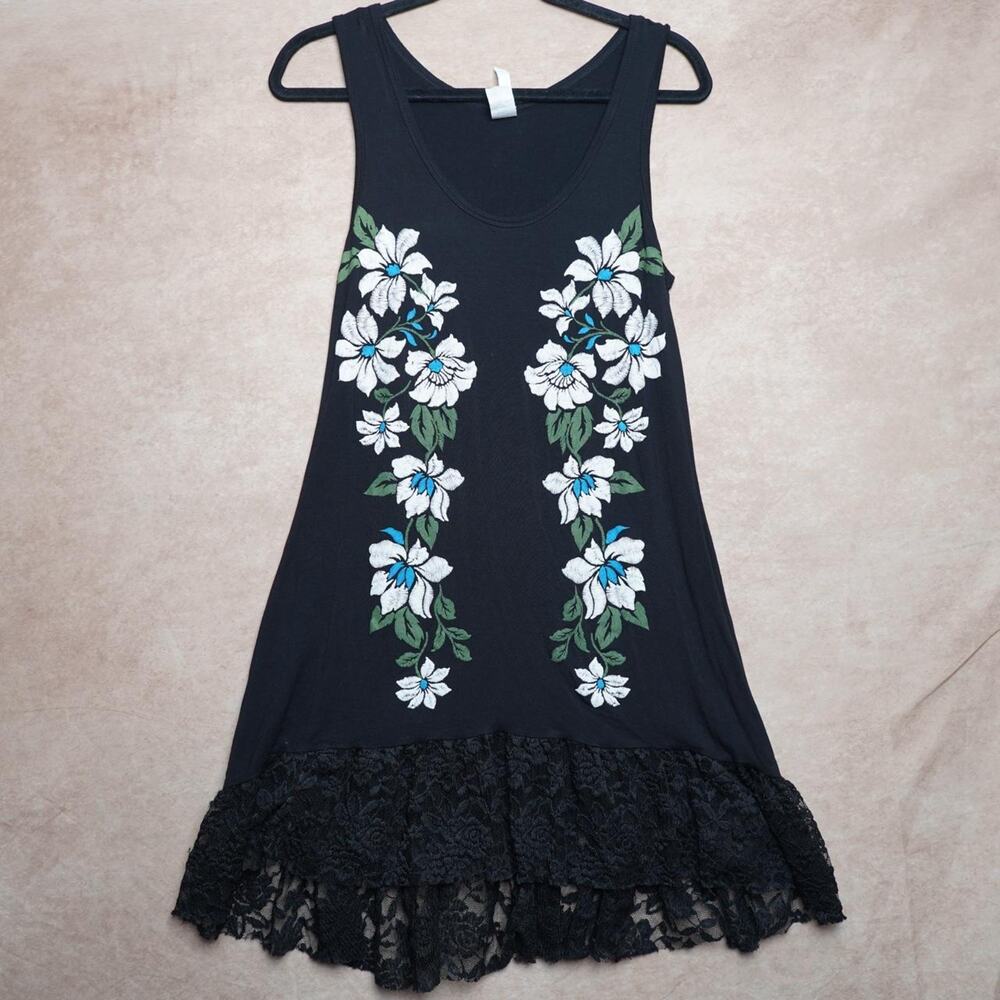 Liberty Wear Floral Lace Tank Dress M